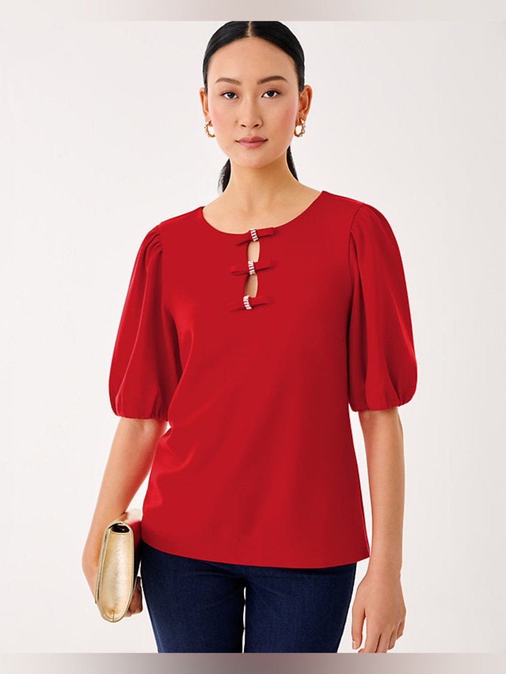 NWT Lilly Pulitzer Ethenia Knit Top in Cranberry Red, size M